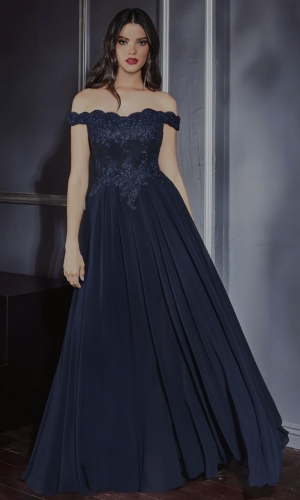 Kjole 7258. Off the shoulder blonde